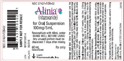 Alinia For Oral Suspension (Sample Label)